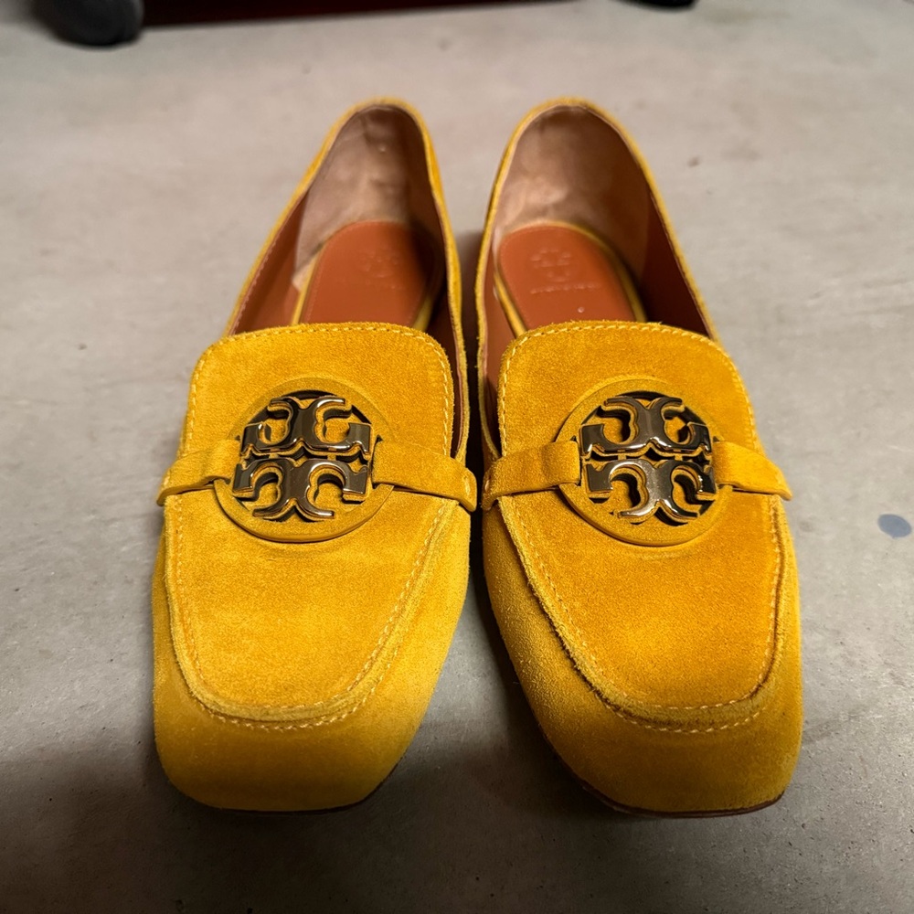 Tory Burch Yellow Suede Loafers